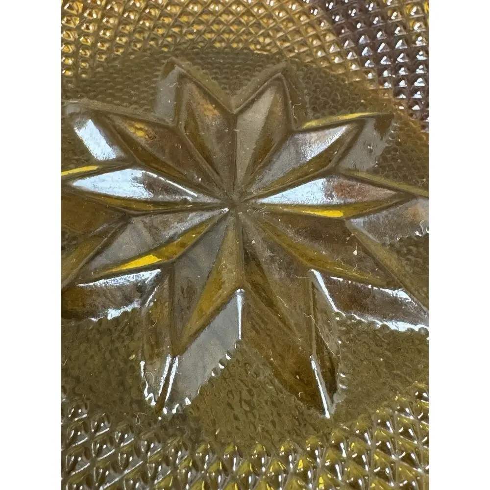 Amber Tiara Pattern Divided Indiana Sandwich Glass Fall Serving Platter 12